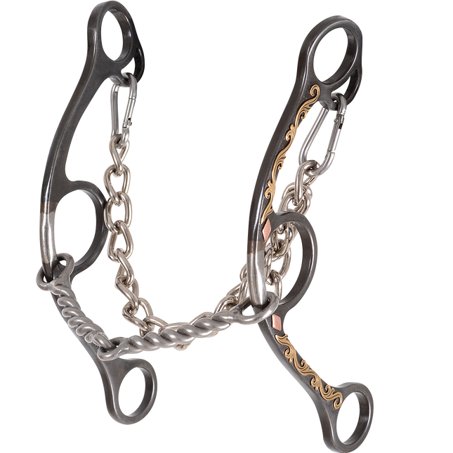 Cervi Diamond Long Shank Floral Twisted Wire Snaffle