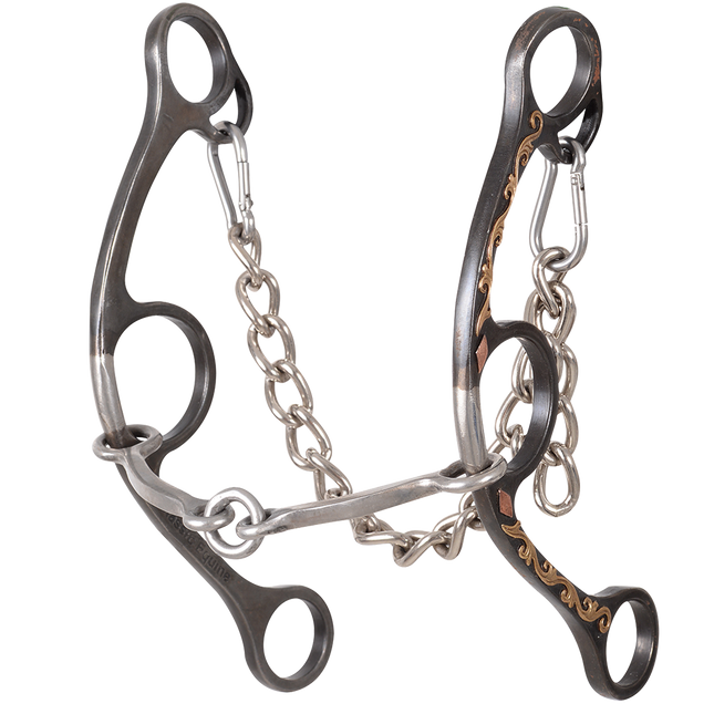 Cervi Diamond Long Shank Floral O Ring Square Snaffle
