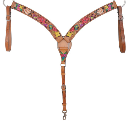 Rafter T Hand Painted Floral Breastcollar 2"