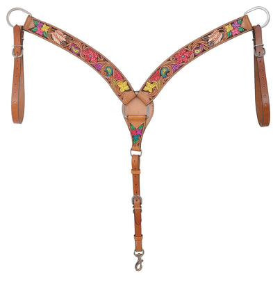 Rafter T Hand Painted Floral Breastcollar 2"