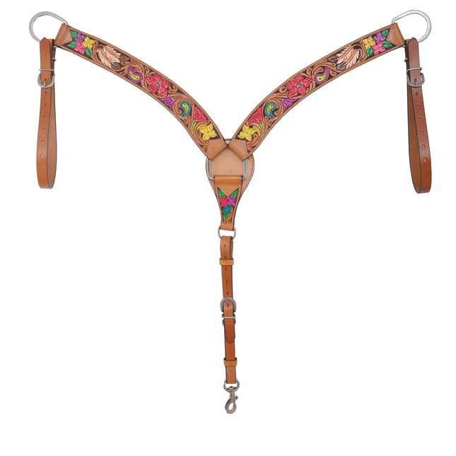 Rafter T Hand Painted Floral Breastcollar 2"