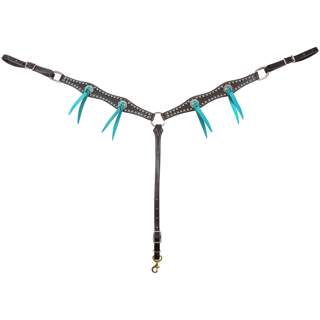 Martin 1.5" Scallop Breastcollar with Blood Knots and Antique Copper Dots