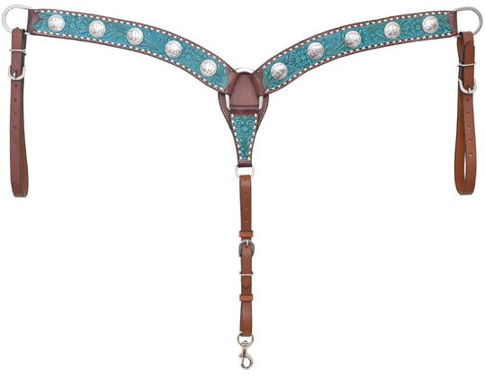 Rafter T Turquoise Breastcollar w/ Turquoise Wash
