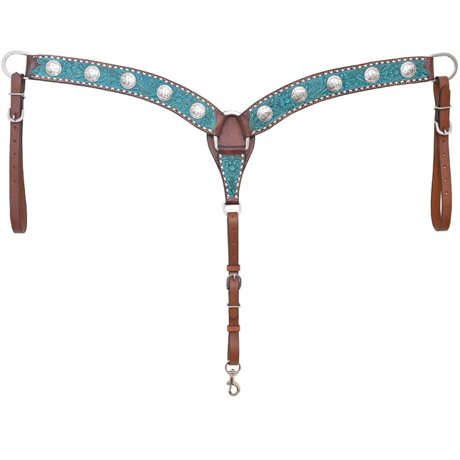 Rafter T Turquoise Breastcollar w/ Turquoise Wash