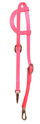 Headstall Single Ear Beta w/ Snaps Pink