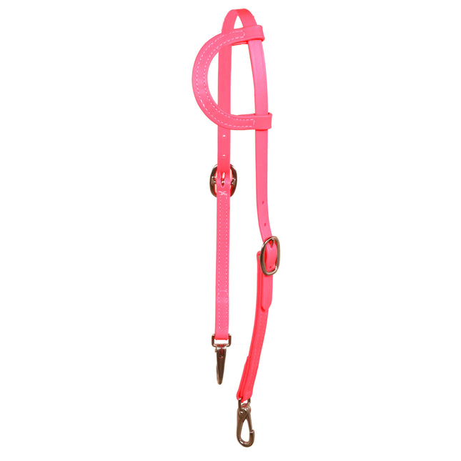 Headstall Single Ear Beta w/ Snaps Pink