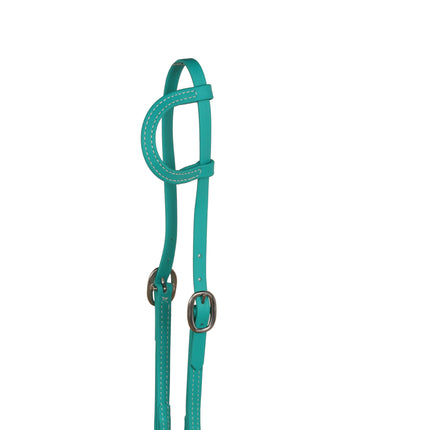 Headstall Single Ear Beta Turq w/ Snaps