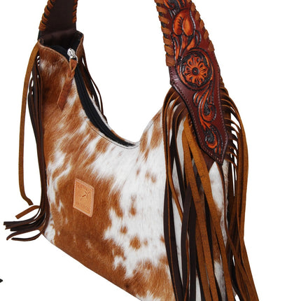 Rafter T Hobo Bag Cowhide & Fringe Brown