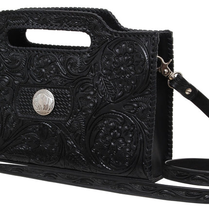 Rafter T Chic Clutch Black Tooled