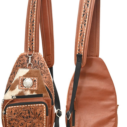 Rafter T Sling Bag W Floral Brown