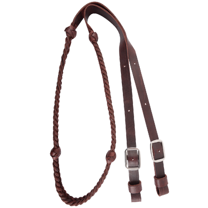 Martin Barrel Rein Braided 5-Strand with Knots 7/8-inch Thick Buckle Ends