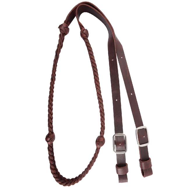 Martin Barrel Rein Braided 5-Strand with Knots 7/8-inch Thick Buckle Ends