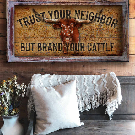 TM Brand Your Cattle Longhorn 18"x36" Large