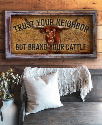 TM Brand Your Cattle Longhorn 18"x36" Large