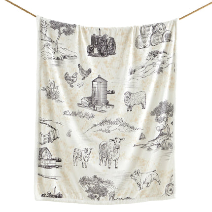 Farm Life Campfire Sherpa Throw