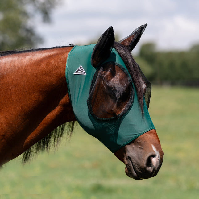PC Comfort Fit Lycra Fly Mask Emerald