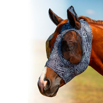 PC Comfort Fit Lycra Fly Mask Horse Paisley/Black