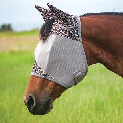 Crusader Designer Fly Mask w/ Ears Leopard Horse