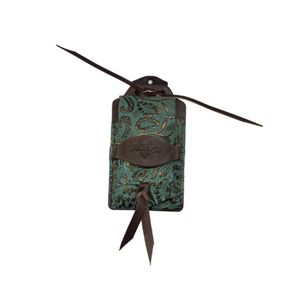 Leather Cell Phone Case Copper Emerald