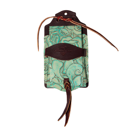 Leather Cell Phone Case Turquoise Rose