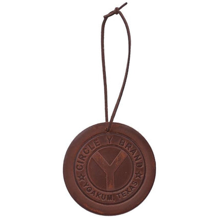 Circle Y Air Freshener Leather - Round