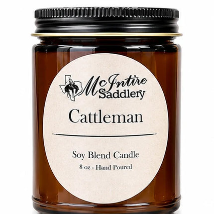 McIntire Saddlery Candle 8oz - Cattleman