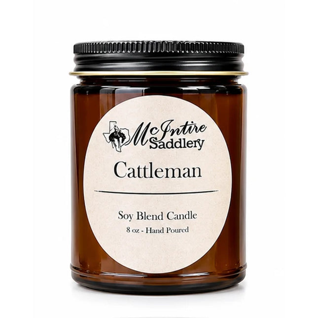 McIntire Saddlery Candle 8oz - Cattleman