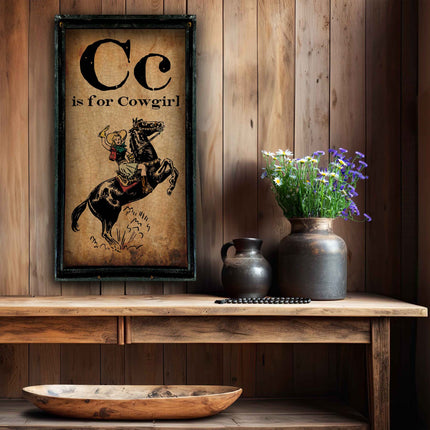 TM C is for Cowgirl 18"x36" Large Rectangle