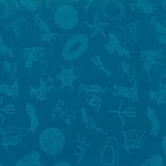 Mini Wild Rag Cowboy Logo Aqua