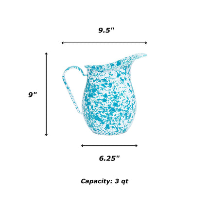 Splatter Large Pitcher Turquoise