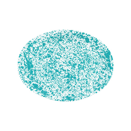 Splatter Oval Platter Turquoise