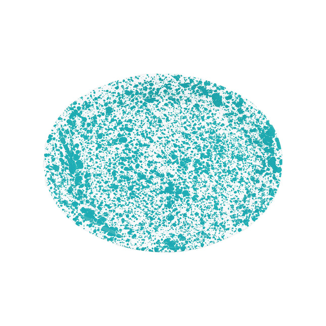 Splatter Oval Platter Turquoise