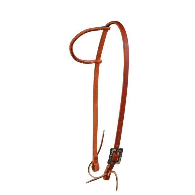 Berlin Rolled Ear Headstall w/ Black Steel Buckle