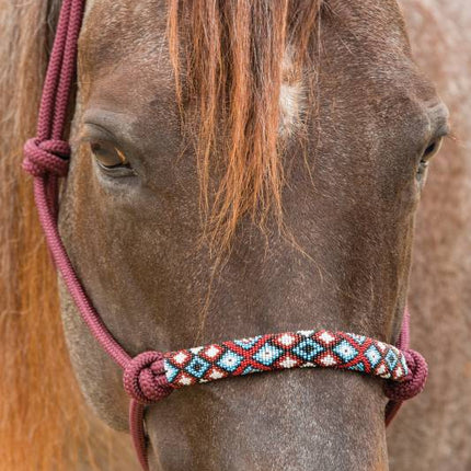 Beaded Rope Halter Burgundy