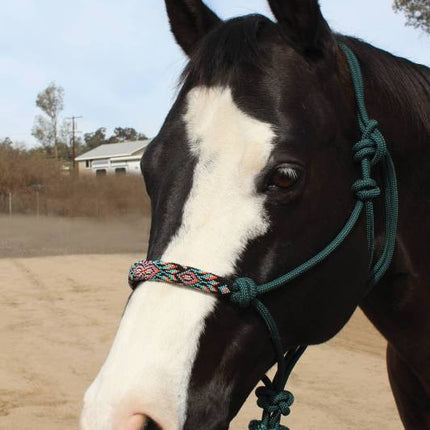 Beaded Rope Halter Hunter Green