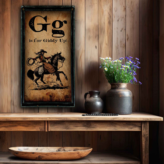 TM G is for Giddy Up - 18"x36" Lg Rectangle