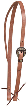 Berlin Split Ear Headstall Brown Iron Buckle