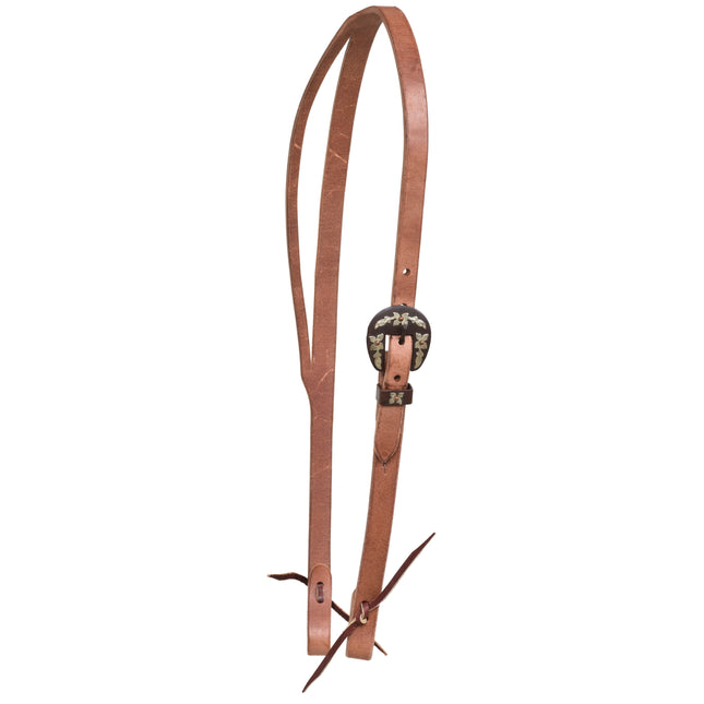 Berlin Split Ear Headstall Brown Iron Buckle