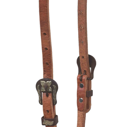 Berlin Rolled Ear Headstall Harness w/ Brown Iron Buckles