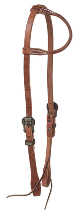 Berlin Rolled Ear Headstall Harness w/ Brown Iron Buckles