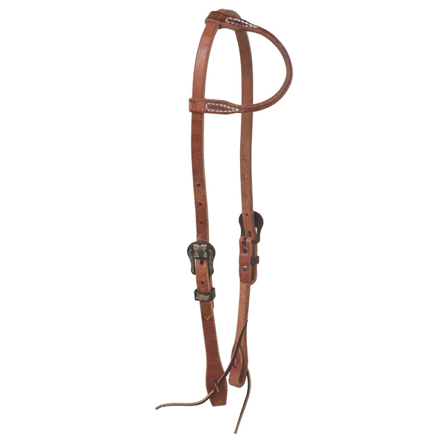 Berlin Rolled Ear Headstall Harness w/ Brown Iron Buckles