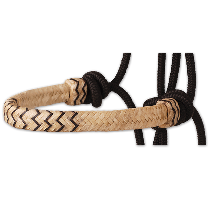 Classic Braided Rawhide Rope Halter w/ Lead Black Inlaid