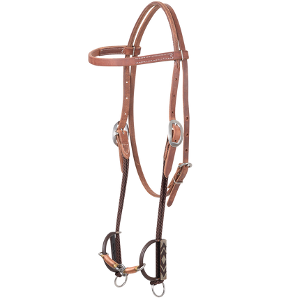 Cervi Browband Headstall and Diamond Draw Barrel Bit with Thick Copper Lifesaver