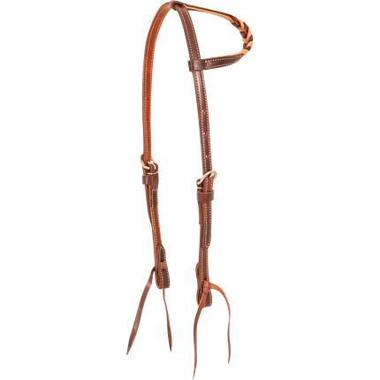 Martin Slip Ear Headstall with Blood Knots Natural