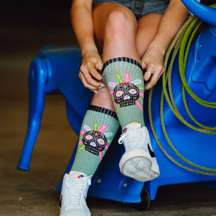 Lucky Chuck Don’t Walk in Fear Sage Performance Boot Socks