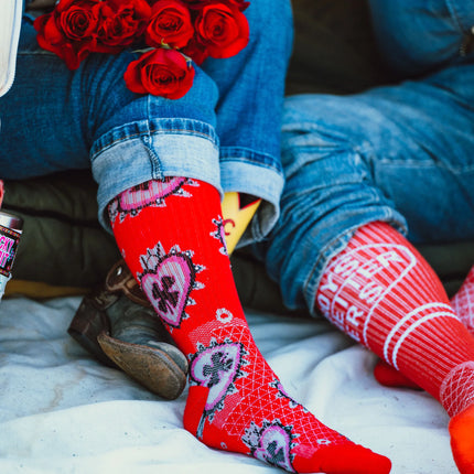 Lucky Chuck Lucky Love Red Performance Boot Socks