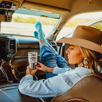 Lucky Chuck Take the Risk Turquoise Performance Boot Socks