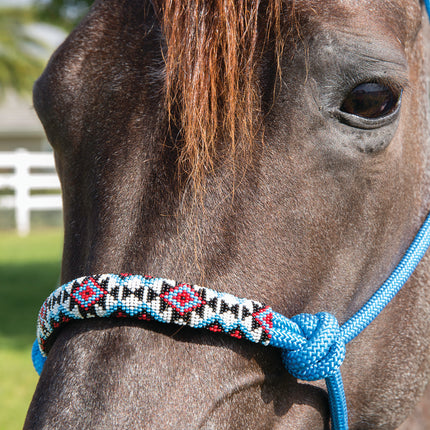 Professional's Choice Beaded Rope Halter Turquoise