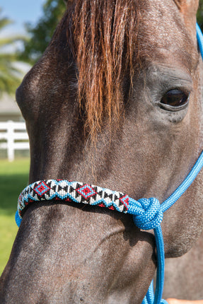 Professional's Choice Beaded Rope Halter Turquoise
