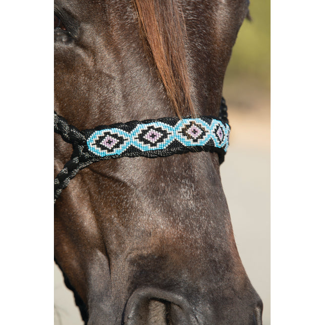 Professional's Choice Cowboy Braided Halter Beaded Black/Blue